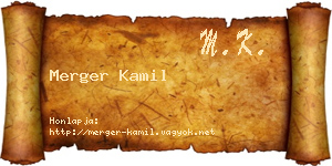 Merger Kamil névjegykártya